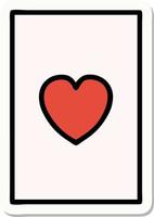 sticker of tattoo in traditional style of the ace of hearts vector