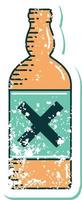 iconic distressed sticker tattoo style image of a bottle vector