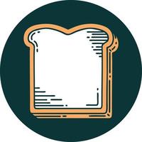 iconic tattoo style image of a slice of bread vector