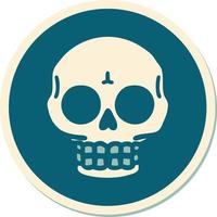 sticker of tattoo in traditional style of a skull vector