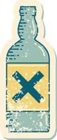 iconic distressed sticker tattoo style image of a bottle vector