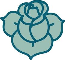 iconic tattoo style image of a flower vector