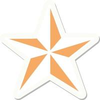 sticker of tattoo in traditional style of a star vector