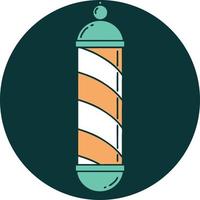 iconic tattoo style image of a barbers pole vector