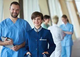 group of medical staff at hospital photo