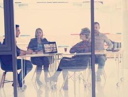 startup business team on meeting at modern office photo