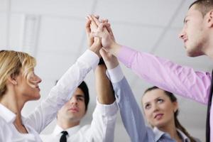 business people group joining hands photo