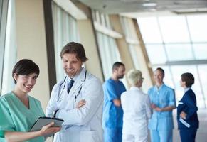 group of medical staff at hospital photo