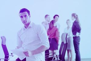 young business man at meeting photo