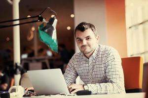 startup business, software developer working on computer photo