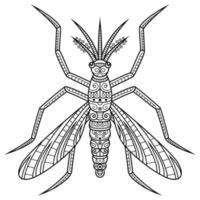 Mosquito line art vector