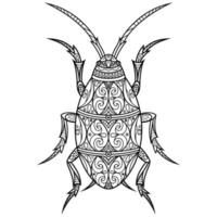 Cockroach line art vector