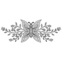 Butterfly line art vector