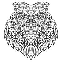 Sabertooth line art vector