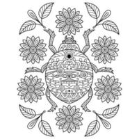 Ladybug line art vector