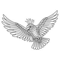 Cockatoo line art vector