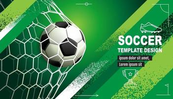 diseño de plantilla de fútbol, banner de fútbol, diseño de diseño deportivo, tema verde, ilustración vectorial vector