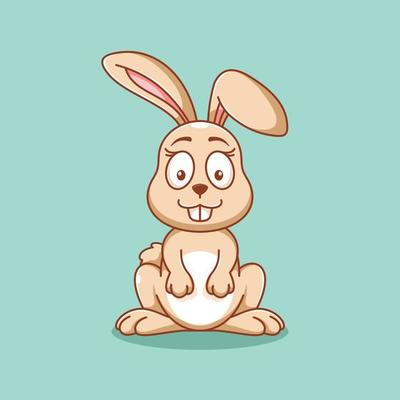 Cartoon style sitting bunny design