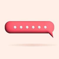 3D speech bubble, chat icon design. Social media marketing concept. Vector illustration.