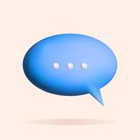 3D speech bubble, chat icon design. Social media marketing concept. Vector illustration.