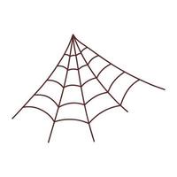 Web spider cobweb. Halloween element. Trick or treat concept. Vector illustration in hand drawn style