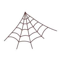 Web spider cobweb. Halloween element. Trick or treat concept. Vector illustration in hand drawn style