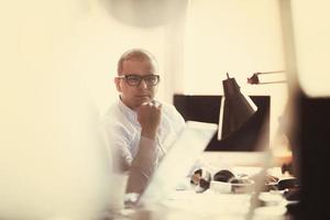 startup business, software developer working on computer photo