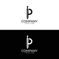 p knife logo design and premium vector templates