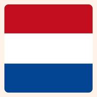 Netherlands square flag button, social media communication sign, business icon. vector
