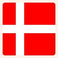 Denmark square flag button, social media communication sign, business icon. vector