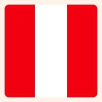 Peru square flag button, social media communication sign, business icon. vector