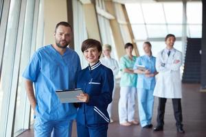 group of medical staff at hospital photo