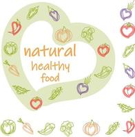 Natural vegetables healthy food vector