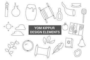 elementos de diseño de yom kipur vector