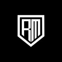 diseño de logotipo de letra rm con fondo negro en illustrator. logotipo vectorial, diseños de caligrafía para logotipo, afiche, invitación, etc. vector