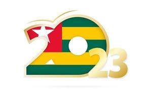 año 2023 con patrón de bandera de togo. vector