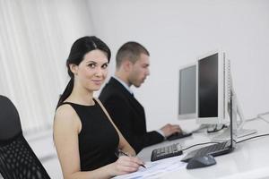 business people group working in customer and help desk office photo
