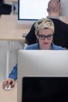 startup business, woman  working on desktop computer photo