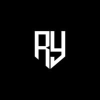 diseño de logotipo de letra ry con fondo negro en illustrator. logotipo vectorial, diseños de caligrafía para logotipo, afiche, invitación, etc. vector