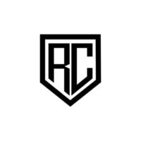 diseño de logotipo de letra rc con fondo blanco en illustrator. logotipo vectorial, diseños de caligrafía para logotipo, afiche, invitación, etc. vector