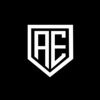 AE letter logo design with black background in illustrator. Vector logo, calligraphy designs for logo, Poster, Invitation, etc.