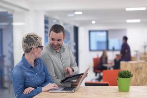 startup business team on meeting at modern office photo