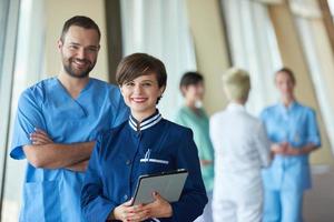 group of medical staff at hospital photo