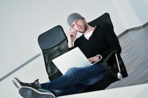 casual business man relax at office photo