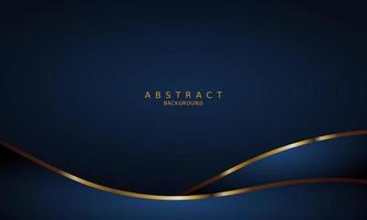 dark blue luxury premium background and gold line. vector