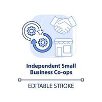 Independent small business co-ops light blue concept icon. Retailers cooperation abstract idea thin line illustration. Isolated outline drawing. Editable stroke. vector