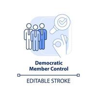Democratic member control light blue concept icon. Cooperative principle abstract idea thin line illustration. Isolated outline drawing. Editable stroke. vector