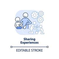 Sharing experiences light blue concept icon. Family relationships importance abstract idea thin line illustration. Isolated outline drawing. Editable stroke. vector