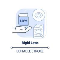 Rigid laws light blue concept icon. Cooperative society disadvantage abstract idea thin line illustration. Regulations. Isolated outline drawing. Editable stroke. vector
