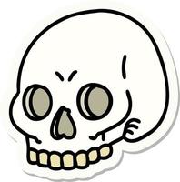 sticker of tattoo in traditional style of a skull vector
